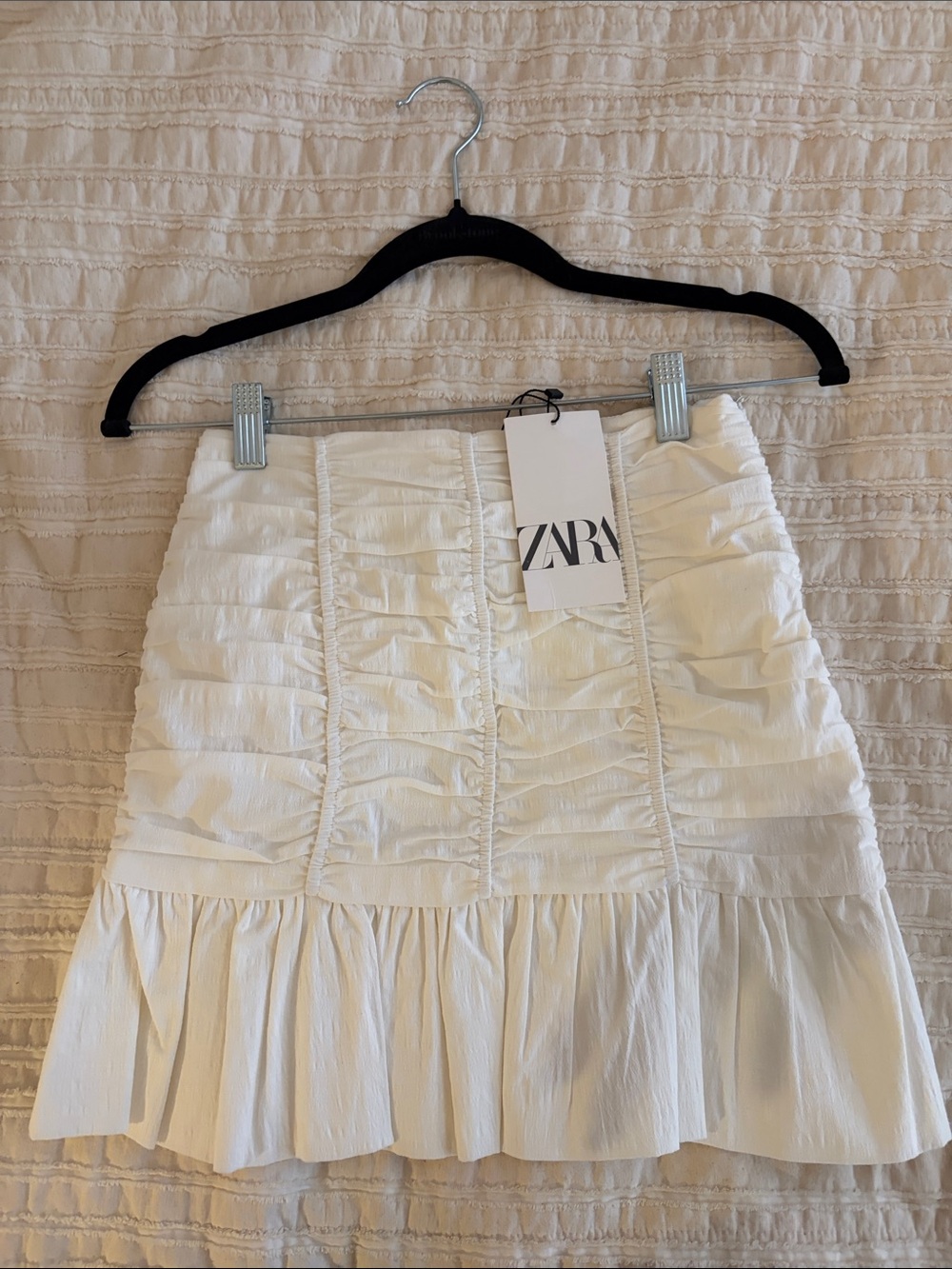 Zara White Ruffled Mini Skirt - NWT
